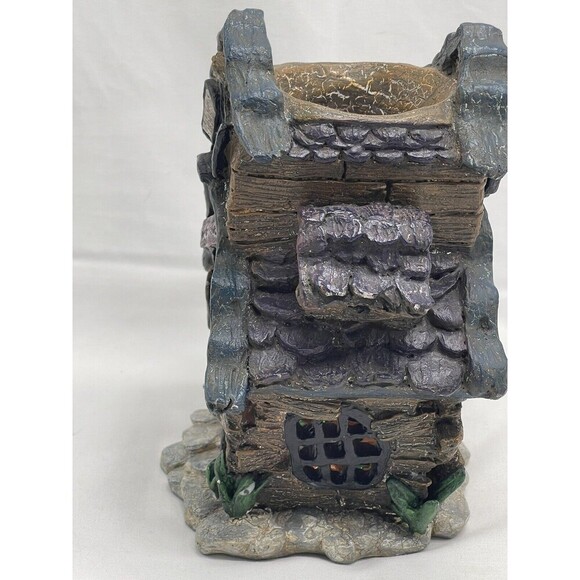 VINTAGE HALLOWEEN HAUNTED BAT HOUSE Ceramic Candle Holder  RARE - Picture 8 of 16